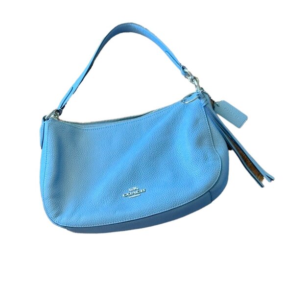 Coach | Sutton Pebbled Blue Leather Handbag Crossbody Shoulder Bag - Picture 2 of 11